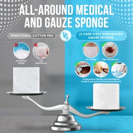 JJ CARE Non Woven Gauze [200 Count], 2x2 Non Woven Gauze Pads for First Aid, 4-Ply Dental Gauze, Lint-Free Esthetic Wipes, Gauze Sponges for Wound Care