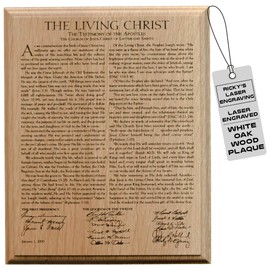Solid Wood Plaques - Laser Engraved, The Church of Jesus Christ of Latter Day Saints Documents: The Family, The Living Christ, Articles of Faith, A Proclamation to The World - LDS Gifts, White Oak