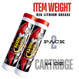 Red and Tacky Lithium Grease Superkote 2000 | NLGI 2 | EP Grease | Tube | High Temperature | Heavy Duty | Industrial | Construction | Automotive | Red Grease | 2-Pack of 14 Oz.