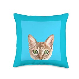 Cat's Galore Design Cute Peek-a-Boo Kitten Cat Lovers Throw Pillow, 16x16, Multicolor