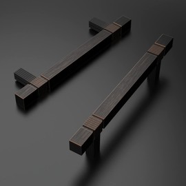 Amerdeco 10 Pack Oil Rubbed Bronze Kitchen Cabinet Pulls 3-3/4 Inch Hole Centers Cabinet Hardware Kitchen Handles for Cabinets Cupboard Handles Drawer Pulls T Bar ZH0021