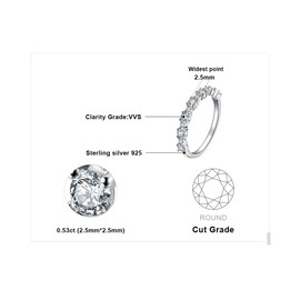 JewelryPalace Classic Cubic Zirconia Wedding Rings for Women, Half Eternity 925 Sterling Silver Promise Ring for Her, Round Cut Simulated Diamond Anniversary Band Ring Size 5