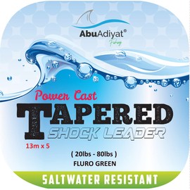 POWER CAST TAPERED SHOCK LEADER (Fluro Green, 20-80lbs)