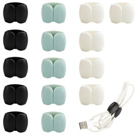 Acpetdr 15 Pack Cable Clips Cord Management Hide Phone Charging Cable Keeper Wire Charger Holder for Nightstand, Kitchen Appliances, Office Supplies