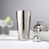 Viski Admiral Hammered Metal Cocktail Shaker, Silver