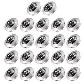 METALLIXITY Closet Door Finger Pulls (35mm/1.38") 22Pcs, Stainless Steel Snap-in Circular Closet Door Pulls - for Drawer Sliding Door, Silver Tone