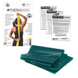 TheraBand Latex Resistance Band - 1.5m Long - For Upper & Lower Body Core Exercise - Physical Therapy - Pilates - At-Home Workout - Green