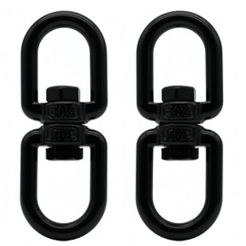 MAMDAFAON 2PCS 5/16"(M8) Swivel Shackle Hook, 360°Swing Swivel Anchor Hook,304 Stainless Steel Eye x Eye Double Ring Connector Clevis Shackle,Black