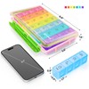 AUVON iMedassist Moisture-Proof Weekly Pill Organizer 4 Times a Day,