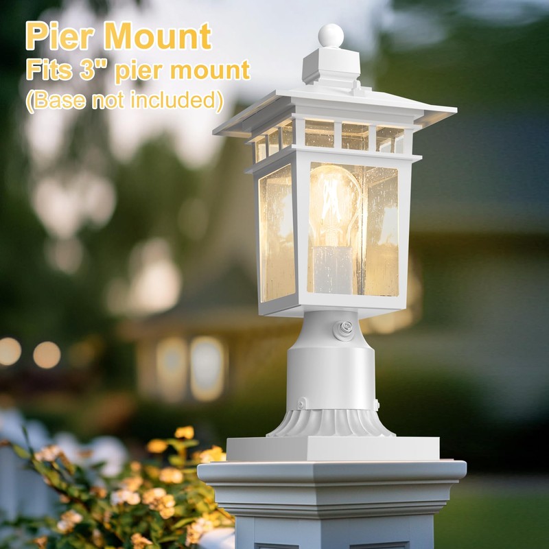APOTO Dusk to Dawn Outdoor Post Lights, Waterproof Lamp Post