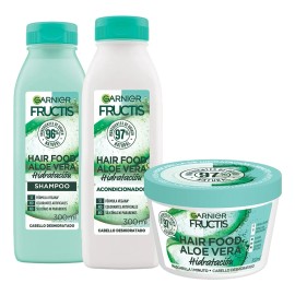 🍃💖 Garnier Fructis Hair Food Aloe Vera | Kit Rutina Completa para Pelo Deshidratado, Hidratación Ligera y Nutritiva 💧✨