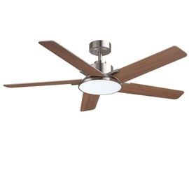 Fanbliss 44 Inch Ceiling Fans with Lights, Modern Nickel Ceiling Fan for Bedroom, Living Room and Kitchen