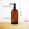 16oz Empty Stainless Steel Pump Bottles Dispenser 2 Pack Amber
