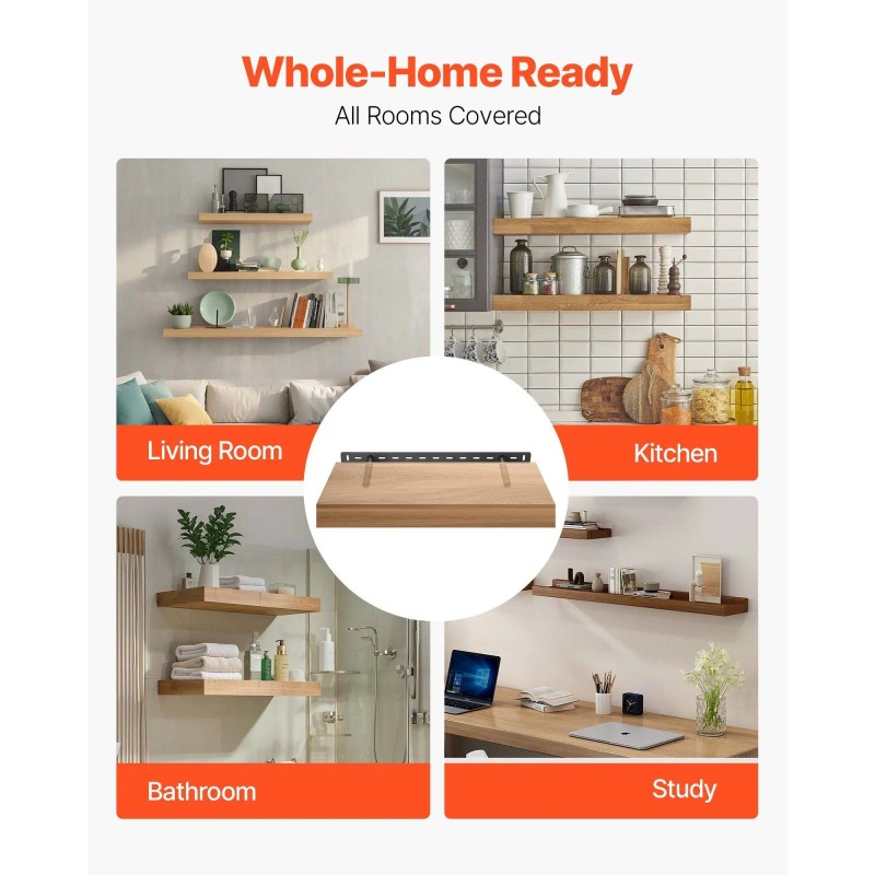 2 Pcs 22x2.5 Inch Heavy Duty Floating Shelf Wall Storage