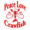CafePress Peace Love Crawfish Oval Car Bumper Sticker