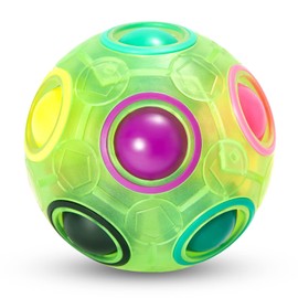 Vdealen Rainbow Ball Magic Puzzle Ball Fidget Ball Game Fun Stress Relief Skill Games Educational Toy Thinking Sports Ball Toy Puzzle Game for Children, Teens & Adults