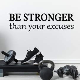 Be Stronger Than Your Excuses Quote Vinyl Wall Sticker Decal Removable Gym Bedroom Living Room Office Home Window Door