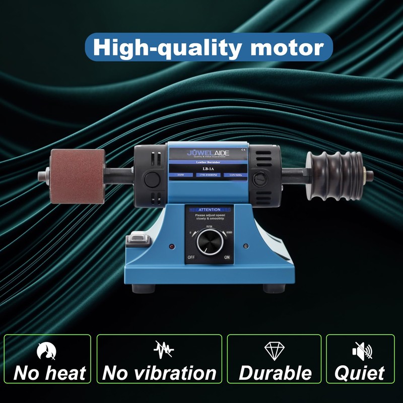 JUWELAIDE Leather Burnishing Machine | Variable Speed Leathercraft Bench Grinder,