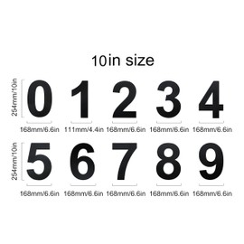 nanlyiau Stainless Steel House Number Large 10 inches/25.4 cm Black House Number House Numbers Black Matt Modern Stainless Steel House Number, Corrosion and Weather Resistance (Black 10 in 0)