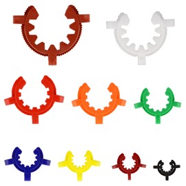 StonyLab Plastic Joint Clips Set, 9 pcs Keck Clamp Lab Keck Clips 10/12/14/19/24/29/34/40/45mm for Glass Standard Conical Interface Clip Ground Glass Joint, Multi Size and Colors