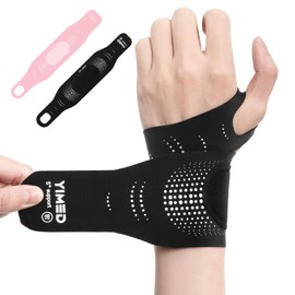 Ultra-Thin Wrist Brace Support for Carpal Tunnel, Elastic Wrist Wraps for Sports Work Typing Sleeping, Sports Wrist Support for Fitness, Weightlifting, Tendonitis, Carpal Tunnel Arthritis (Black)