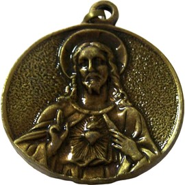 Sacred Heart/Immaculate Heart - Bronze (3cm-1.2" diameter)