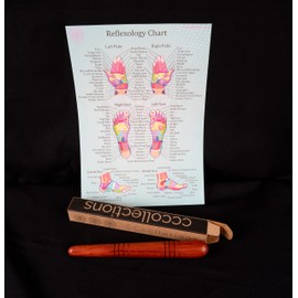 Massage toolsets for Professionals Foot Hand Massage Wooden Stick Reflexology Multi Available. (Single Stick + Chart)