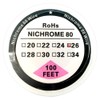Nichrome 80 Wire Resistance Wire 100ft (30m) Spool 22-32G AWG