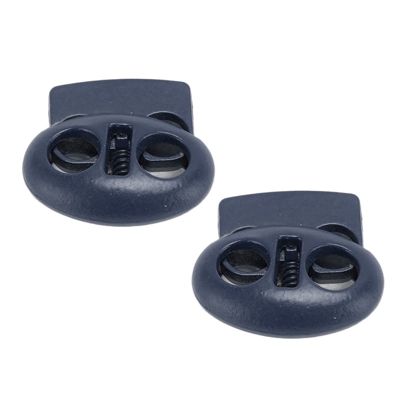 30pcs Metal Cord Lock End Toggle Double Hole Spring Stopper