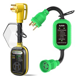 EyGde RV Surge Protector 50 Amp Waterproof+4 Prong to 3 Prong 30Amp to 30 Amp Twist Lock Adapter