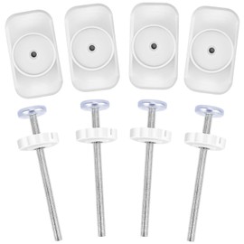 8pcs Baby Gate Extension Spindle Rods Kit, 4pcs Pet Stair Gate Screws with 4pcs Dog Safety Gate Wall Protector Mounted Gate Bolts Parts Baby Gate Extender for Child Toddle Pressure Install Baby Gate
