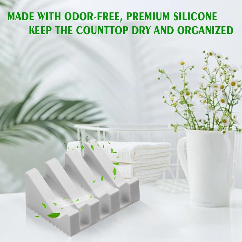 Coipdfty Self Draining Soap Dish,Silicone Suction Cup Soap Holder, Bathroom