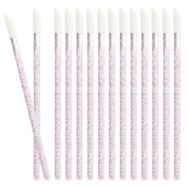 50 PCS Disposable Lip Wands, Lipstick Testers Brush, Lip Gloss Brush, Makeup Applicator for Lip Care, Beauty Tool, Lint Free Lip Gloss Wands, Glitter Crystal Lip Brush (CSB-Violet-1)