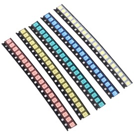 AEDIKO 3528 1210 SMD LED Kit 100pcs 5 Colors SMD LED Diode Lights Kit Super Bright Lighting Bulb Lamps,Electronics Components Light,Emitting Diodes (Mini Chip 0.12 x 0.1 inch)