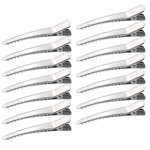 Marrywindix 50 Pack 2.36 inches Hair Clips, Silver Metal Alligator Hair Pins Teeth Bows Hair Clips Hairdressing Salon Hair Grip DIY Accessories Hairpins for Women, Girls and Hairdresser Sliver