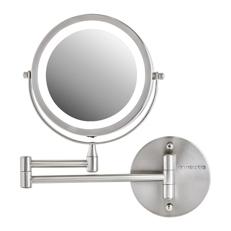 OVENTE Wall Mounted Lighted Makeup Mirror, 7" Double Sided 1X/7X