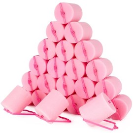 24 rulos de espuma para el cabello, rizadores de cabello sin calor para cabello corto o largo en colores aleatorios, rulos de esponja para rizar el cabello durante la noche, adecuados para todo tipo