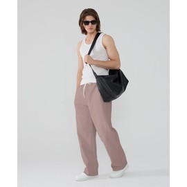 Susclude Mens Baggy Yk2 Pants Lightweight Elastic Waist Sweatpants for Men Casual Parachute Pants with Pockets Pink