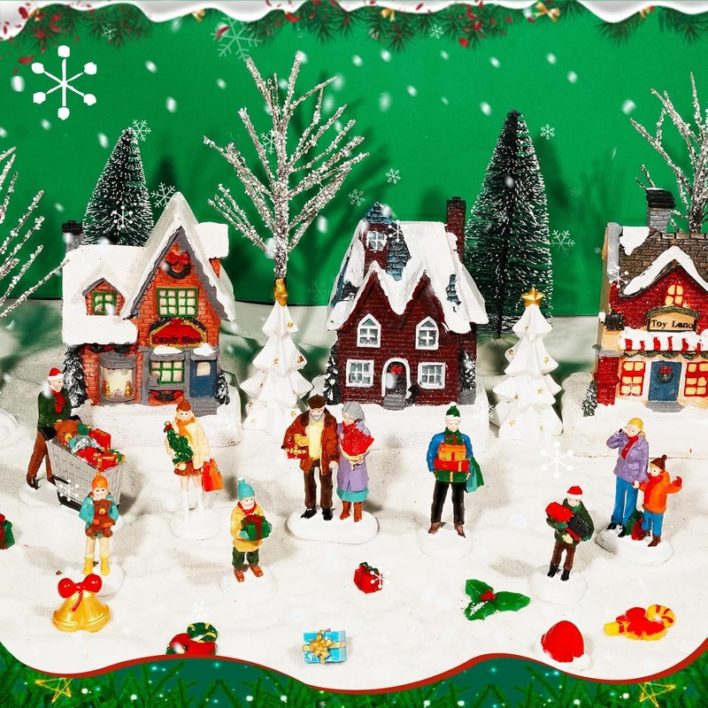 GW Box 8 Pcs Christmas Village People Figurines
