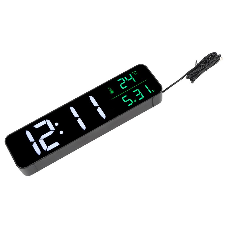 LED Music Alarm Clock 5 Adjustable Brightness 12/24H Large Display