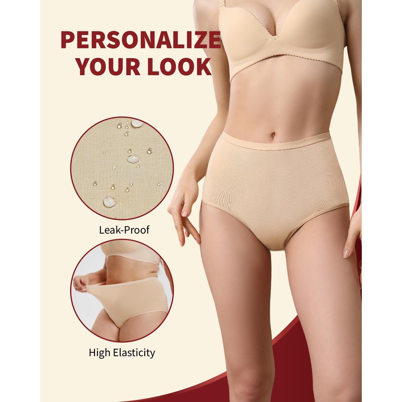REELINDRY Womens Incontinence Underwear Washable, 2 oz Absorbency Leakproof Panties