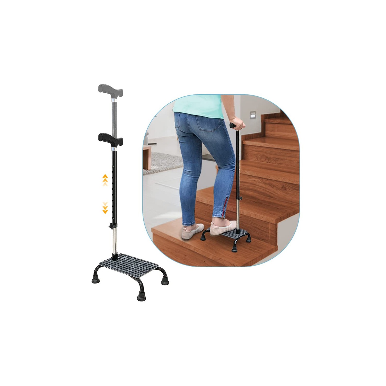 Stair Climbing Cane Half Step Stair Walker Aid Devices Stairway Lift ...