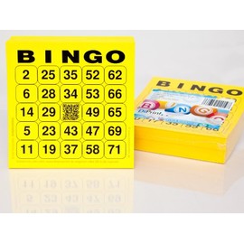 DiPrint 200 Large Bingo Cards for Seniors 24 out of 75 with Joker in the Middle (Yellow)