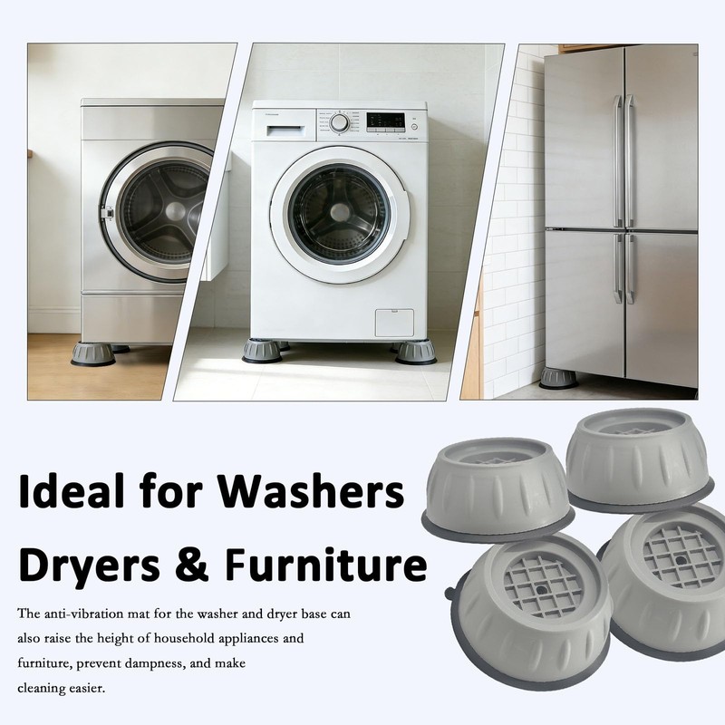 4Pcs Anti Vibration Pads for Washing Machine, Washer Vibration Dampening