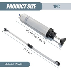icykale 1 PC Car Manual Oil Extraction Pump, 200CC Power Steering Transmission Car Brake No Leak No Spill Oil Pump with Gasket Hose, Universal Car Vacuum Fuel Transfer Accessories (Transparent)