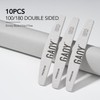 GAOY Nail File, 10Pcs Professional 100/180 Grit Half-Moon Shaped Double