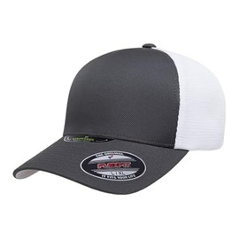 Flexfit Unisex Melange Unipanel Trucker Cap Baseball Cap, Anthracite/white