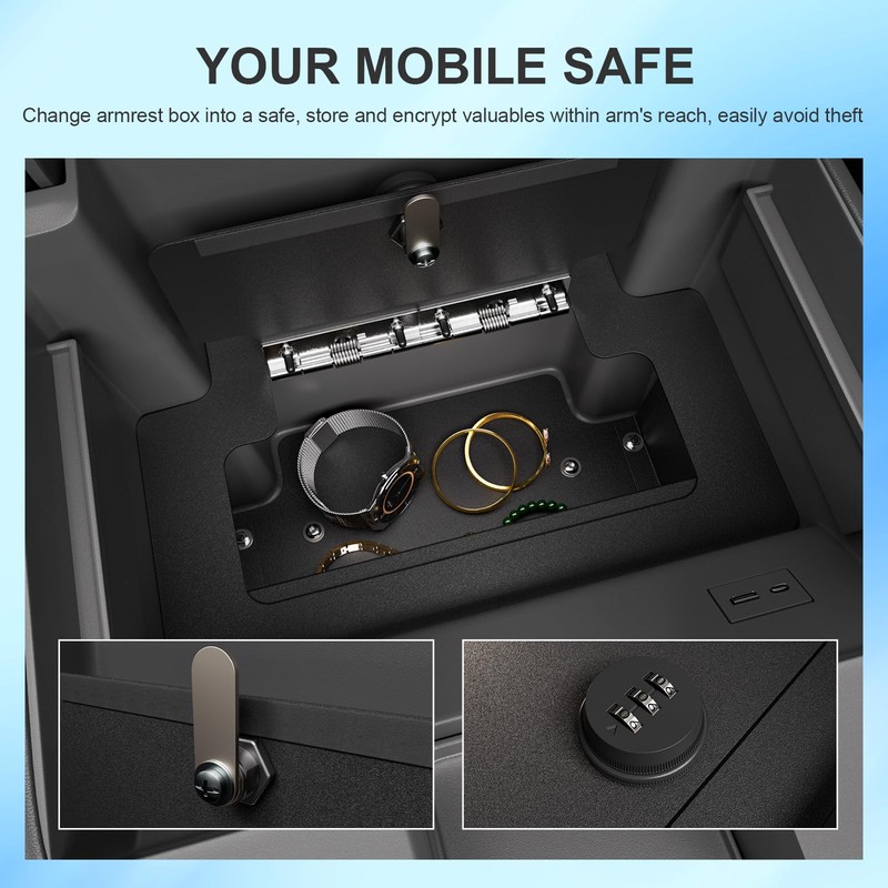 SZYANG Center Console Safe Organizer Compatible with 2023-2025 Chevy Silverado