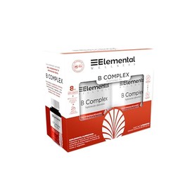 ELEMENTAL B Complex Complejo B 120 Cápsulas Duo Pack BioPerine y Vitaminas