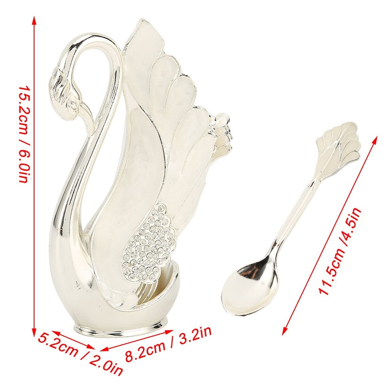 Dessert Spoon Set, Coffee Spoon Stand Kit Fruit Scoop Fork